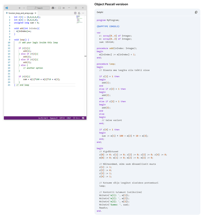 C++ t�lgituna Delfi / Object Pascal n�ide
